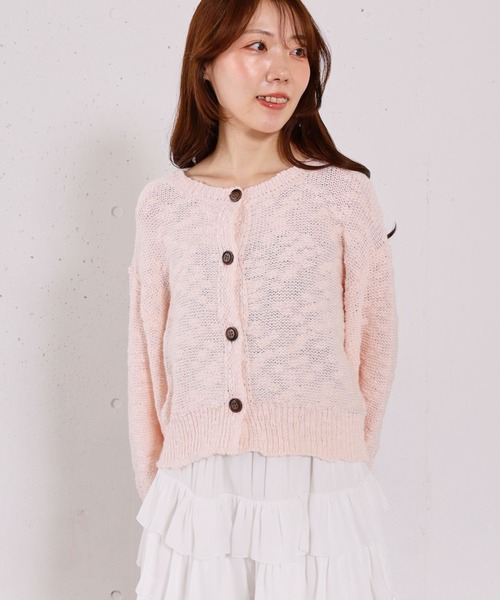 archives（アルシーヴ）の「スラブニットカーディガン（カーディガン/ボレロ・レディース・アイボリー/ブルー/ピンク・MEDIUM）」の4枚目の写真