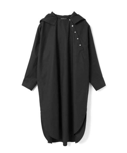 mizuiroind（ミズイロインド）の「mizuiro ind フード付きワンピース（ワンピース・レディース・アイボリー/ブラック/ベージュ/ネイビー・FREE）」の3枚目の写真