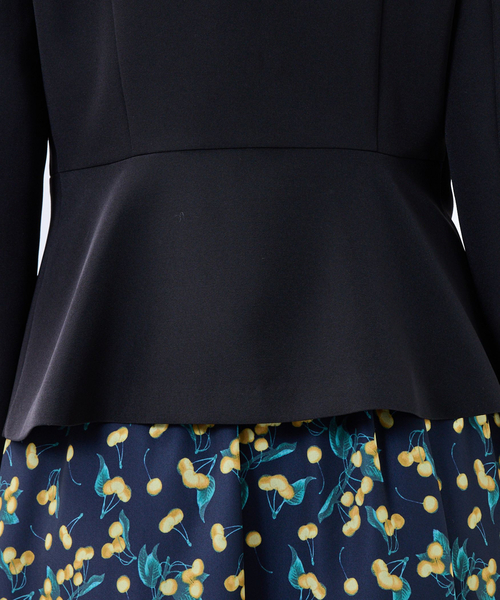 NARACAMICIE（ナラカミーチェ）の「【NARACAMICIE】【セットアップスーツ対応】ストレッチダブルクロスノーカラージャケット（ダウンジャケット/コート・レディース・ネイビー/ブラウン/ブラック・S/M/L）」の12枚目の写真