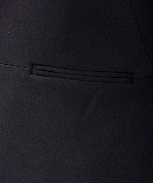 NARACAMICIE（ナラカミーチェ）の「【NARACAMICIE】【セットアップスーツ対応】ストレッチダブルクロスノーカラージャケット（ダウンジャケット/コート・レディース・ネイビー/ブラウン/ブラック・S/M/L）」の14枚目の写真