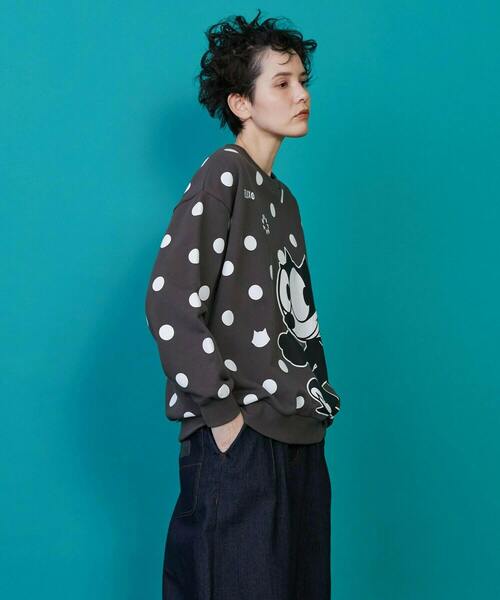 FRAPBOIS（フラボア）の「FELIX ドット裏毛（スウェット・レディース・チャコールグレー・2/1）」の4枚目の写真