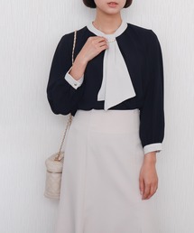 libelle more | 【防汚加工/イージーケア/透けにくい】ラクケア アクセサリー付きボウタイブラウス(シャツ/ブラウス)