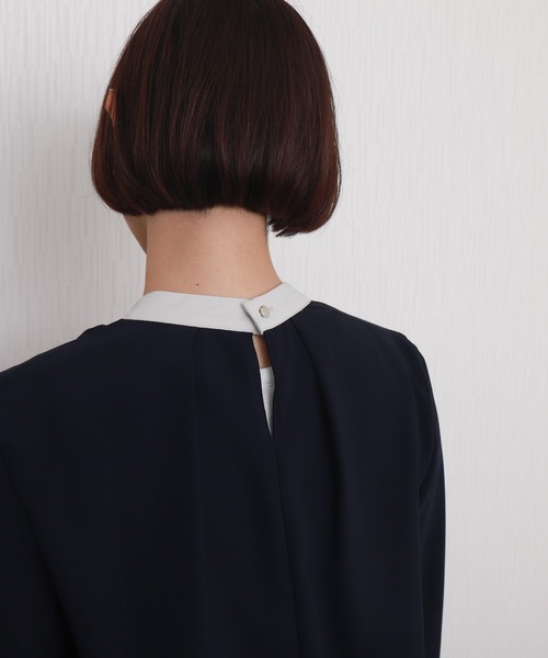 libelle more（リベル モア）の「【防汚加工／イージーケア／透けにくい】ラクケア アクセサリー付きボウタイブラウス（シャツ/ブラウス・レディース・ホワイト系その他/ネイビー/グレイッシュベージュ/オフホワイト・M/L）」の11枚目の写真