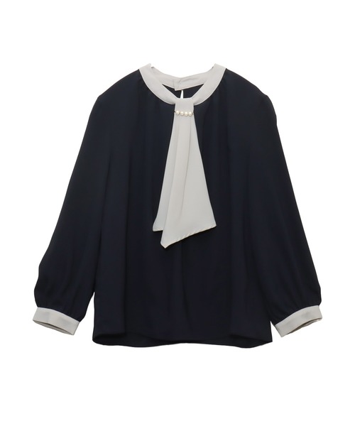 libelle more（リベル モア）の「【防汚加工／イージーケア／透けにくい】ラクケア アクセサリー付きボウタイブラウス（シャツ/ブラウス・レディース・ホワイト系その他/ネイビー/グレイッシュベージュ/オフホワイト・M/L）」の13枚目の写真