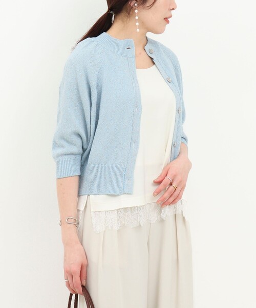 NOLLEY’S（ノーリーズ）の「ラメノットカーディガン（カーディガン/ボレロ・レディース・ブルー系その他/イエロー系その他/ブラック系その他・38）」の3枚目の写真