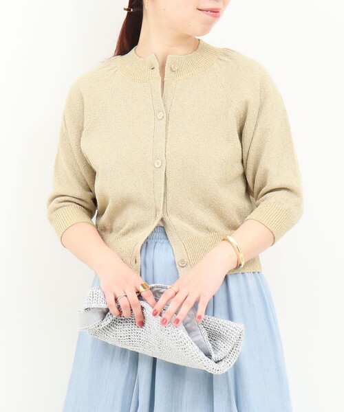 NOLLEY’S（ノーリーズ）の「ラメノットカーディガン（カーディガン/ボレロ・レディース・ブルー系その他/イエロー系その他/ブラック系その他・38）」の5枚目の写真