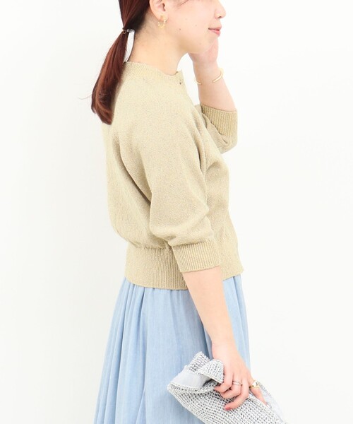 NOLLEY’S（ノーリーズ）の「ラメノットカーディガン（カーディガン/ボレロ・レディース・ブルー系その他/イエロー系その他/ブラック系その他・38）」の7枚目の写真