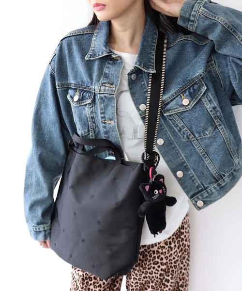 Three Four Time(スリーフォータイム)の「撥水加工星刺繍トート(トートバッグ・レディース・グリーン/ベージュ/ブラック・FREE)」の5枚目の写真