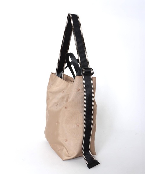 Three Four Time(スリーフォータイム)の「撥水加工星刺繍トート(トートバッグ・レディース・グリーン/ベージュ/ブラック・FREE)」の15枚目の写真