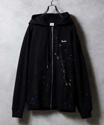 NUMBER (N)INE（ナンバーナイン）の「HAND PAINTED FIRM COTTON FULL ZIP SWEAT HOODIE / ハンドペイント ファーム コットン ワンポイント ロゴプリント ジップアップ スウェット パーカー（パーカー）」