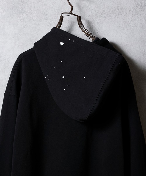 NUMBER (N)INE（ナンバーナイン）の「HAND PAINTED FIRM COTTON FULL ZIP SWEAT HOODIE / ハンドペイント ファーム コットン ワンポイント ロゴプリント ジップアップ スウェット パーカー（パーカー・メンズ・ブラック系その他2/グレー系その他2/ブラック/グレー・M/L）」の9枚目の写真