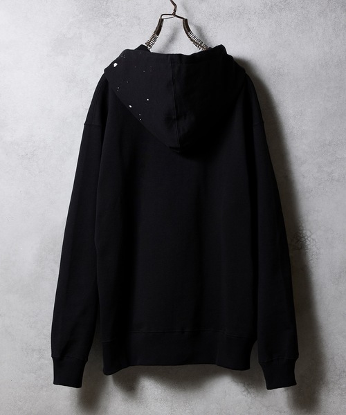NUMBER (N)INE（ナンバーナイン）の「HAND PAINTED FIRM COTTON FULL ZIP SWEAT HOODIE / ハンドペイント ファーム コットン ワンポイント ロゴプリント ジップアップ スウェット パーカー（パーカー・メンズ・ブラック系その他2/グレー系その他2/ブラック/グレー・M/L）」の10枚目の写真