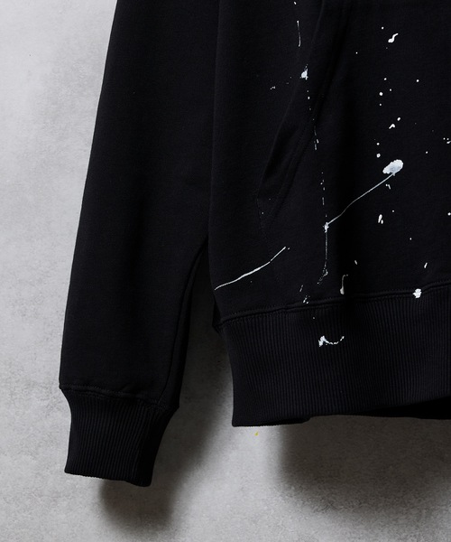NUMBER (N)INE（ナンバーナイン）の「HAND PAINTED FIRM COTTON FULL ZIP SWEAT HOODIE / ハンドペイント ファーム コットン ワンポイント ロゴプリント ジップアップ スウェット パーカー（パーカー・メンズ・ブラック系その他2/グレー系その他2/ブラック/グレー・M/L）」の11枚目の写真