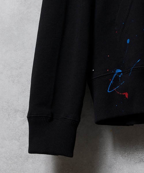 HAND PAINTED FIRM COTTON FULL ZIP SWEAT HOODIE / ハンドペイント