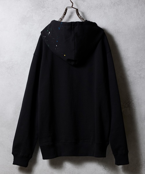 HAND PAINTED FIRM COTTON FULL ZIP SWEAT HOODIE / ハンドペイント