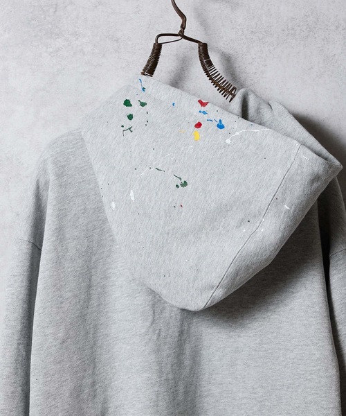 NUMBER (N)INE（ナンバーナイン）の「HAND PAINTED FIRM COTTON FULL ZIP SWEAT HOODIE / ハンドペイント ファーム コットン ワンポイント ロゴプリント ジップアップ スウェット パーカー（パーカー・メンズ・ブラック系その他2/グレー系その他2/ブラック/グレー・M/L）」の15枚目の写真