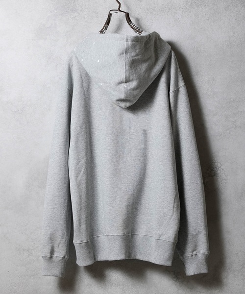 HAND PAINTED FIRM COTTON FULL ZIP SWEAT HOODIE / ハンドペイント