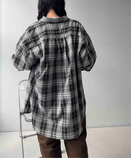 AS KNOW AS plus（アズノゥアズプラス）の「○マルチWAY ビッグシルエットシャツ【UNISEX ITEM】（シャツ/ブラウス・レディース・ブラック系/ピンク系/ブルー系/ブルー系1/グリーン系1/ベージュ系1/ブラック系1・FREE）」の19枚目の写真
