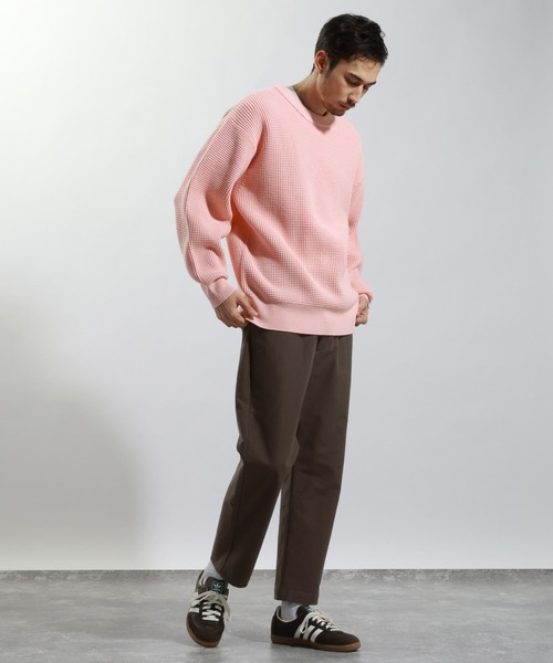 BAYFLOW(ベイフロー)の「TIDYニットプルオーバー(ニット/セーター・メンズ・チャコール/アイボリー/ピンク・LARGE/MEDIUM)」の9枚目の写真