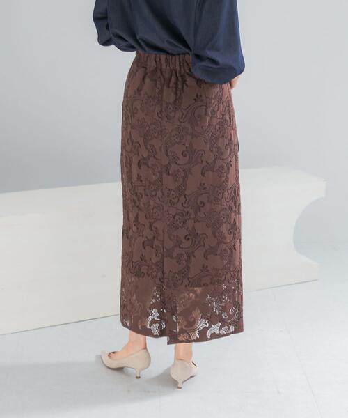 URBAN RESEARCH ROSSO WOMEN(アーバンリサーチ ロッソ)の「ラッセルレーススカート(スカート・レディース・ブラウン/オフホワイト・FREE)」の13枚目の写真