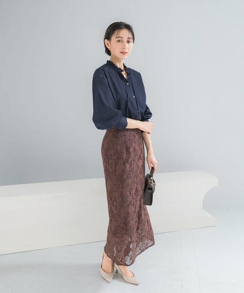 URBAN RESEARCH ROSSO WOMEN(アーバンリサーチ ロッソ)の「ラッセルレーススカート(スカート・レディース・ブラウン/オフホワイト・FREE)」の14枚目の写真