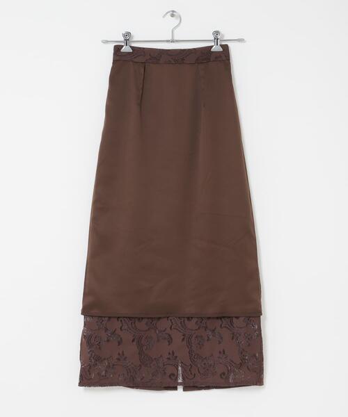 URBAN RESEARCH ROSSO WOMEN(アーバンリサーチ ロッソ)の「ラッセルレーススカート(スカート・レディース・ブラウン/オフホワイト・FREE)」の6枚目の写真
