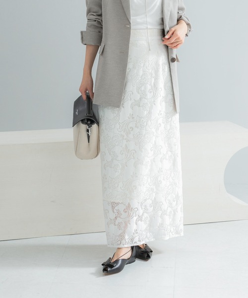 URBAN RESEARCH ROSSO WOMEN（アーバンリサーチ　ロッソ）の「ラッセルレーススカート（スカート・レディース・ブラウン/オフホワイト・FREE）」の3枚目の写真