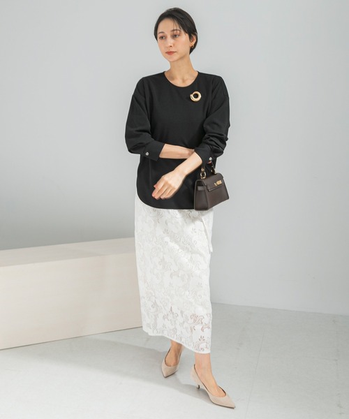 URBAN RESEARCH ROSSO WOMEN（アーバンリサーチ　ロッソ）の「ラッセルレーススカート（スカート・レディース・ブラウン/オフホワイト・FREE）」の7枚目の写真