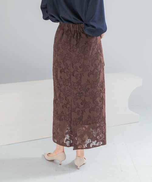 URBAN RESEARCH ROSSO WOMEN（アーバンリサーチ　ロッソ）の「ラッセルレーススカート（スカート・レディース・ブラウン/オフホワイト・FREE）」の9枚目の写真