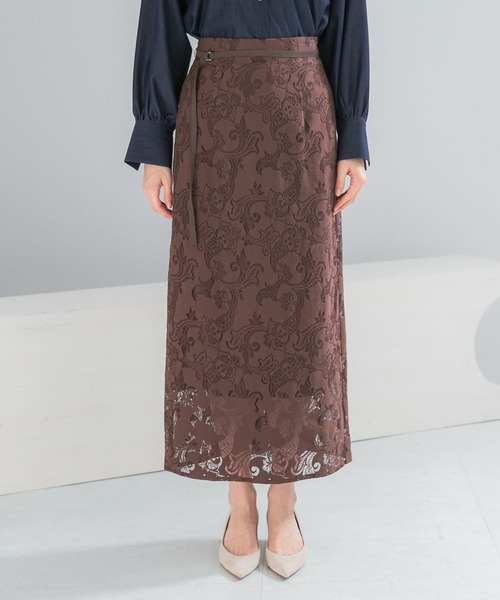 URBAN RESEARCH ROSSO WOMEN（アーバンリサーチ　ロッソ）の「ラッセルレーススカート（スカート・レディース・ブラウン/オフホワイト・FREE）」の12枚目の写真