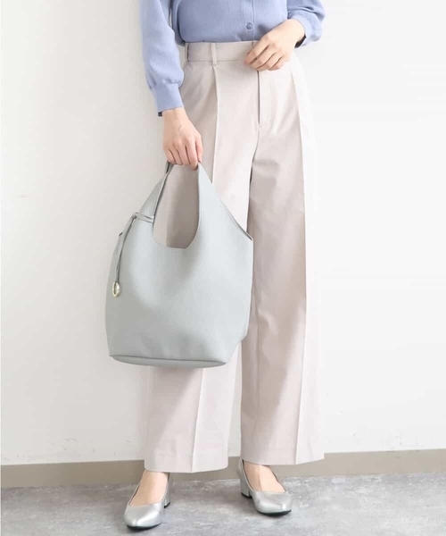 MK MICHEL KLEIN（エムケーミッシェルクラン）の「ドライタッチストレッチ ワイドパンツ/イージーケア/洗える（その他パンツ・レディース・ネイビー/グレイッシュベージュ・38/40）」の2枚目の写真