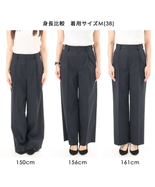 MK MICHEL KLEIN（エムケーミッシェルクラン）の「[イージーケア/洗える]ドライタッチストレッチ ワイドパンツ（その他パンツ・レディース・ネイビー/グレイッシュベージュ・38/40）」の5枚目の写真