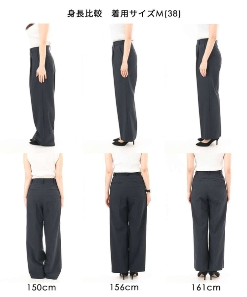 MK MICHEL KLEIN（エムケーミッシェルクラン）の「[イージーケア/洗える]ドライタッチストレッチ ワイドパンツ（その他パンツ・レディース・ネイビー/グレイッシュベージュ・38/40）」の6枚目の写真