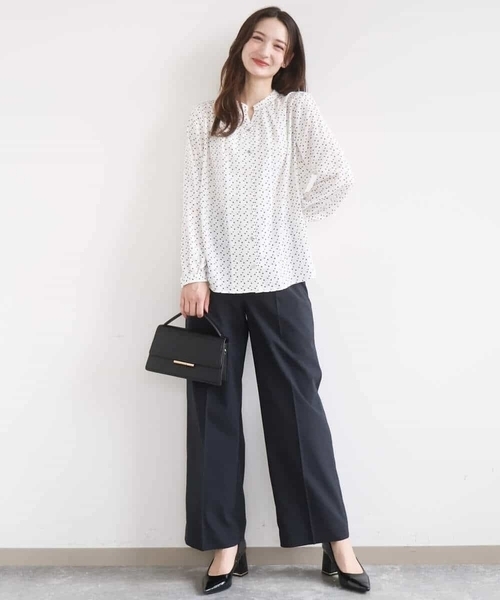 MK MICHEL KLEIN（エムケーミッシェルクラン）の「ドライタッチストレッチ ワイドパンツ/イージーケア/洗える（その他パンツ・レディース・ネイビー/グレイッシュベージュ・38/40）」の18枚目の写真