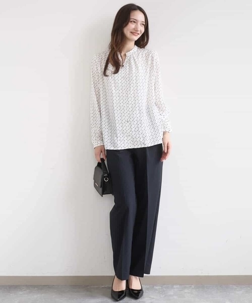 MK MICHEL KLEIN（エムケーミッシェルクラン）の「ドライタッチストレッチ ワイドパンツ/イージーケア/洗える（その他パンツ・レディース・ネイビー/グレイッシュベージュ・38/40）」の17枚目の写真