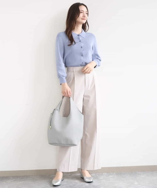 MK MICHEL KLEIN（エムケーミッシェルクラン）の「ドライタッチストレッチ ワイドパンツ/イージーケア/洗える（その他パンツ・レディース・ネイビー/グレイッシュベージュ・38/40）」の15枚目の写真