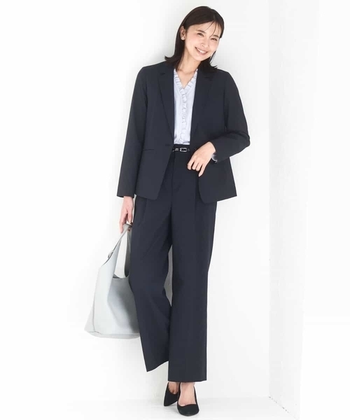 MK MICHEL KLEIN（エムケーミッシェルクラン）の「ドライタッチストレッチ ワイドパンツ/イージーケア/洗える（その他パンツ・レディース・ネイビー/グレイッシュベージュ・38/40）」の12枚目の写真