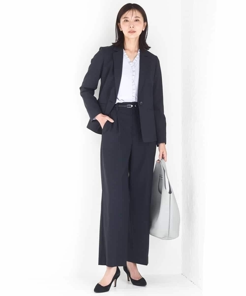 MK MICHEL KLEIN（エムケーミッシェルクラン）の「ドライタッチストレッチ ワイドパンツ/イージーケア/洗える（その他パンツ・レディース・ネイビー/グレイッシュベージュ・38/40）」の11枚目の写真