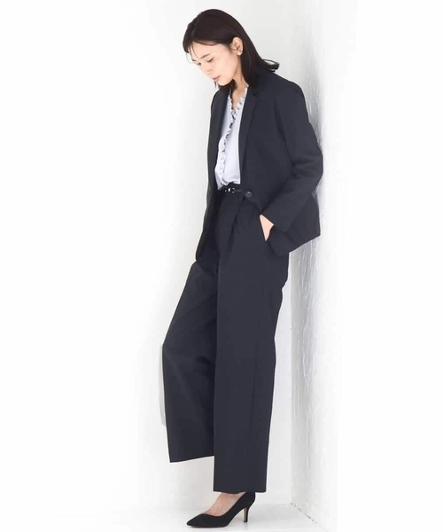 MK MICHEL KLEIN（エムケーミッシェルクラン）の「ドライタッチストレッチ ワイドパンツ/イージーケア/洗える（その他パンツ・レディース・ネイビー/グレイッシュベージュ・38/40）」の10枚目の写真