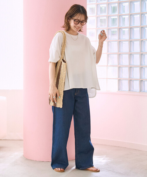 FREAK'S STORE(フリークスストア)の「限定展開 ミニ ワッフル ショート ラウンド 半袖 Tシャツ(Tシャツ/カットソー・レディース・ブルー/レモンイエロー/ナチュラル/オフホワイト/ベージュ/スミクロ・フリ-)」の11枚目の写真