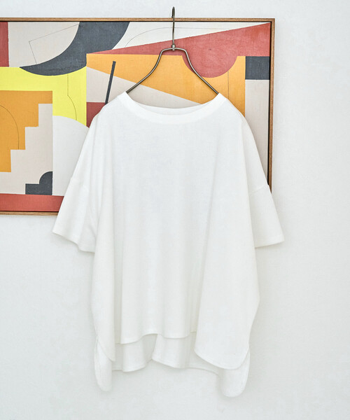FREAK'S STORE(フリークスストア)の「限定展開 ミニ ワッフル ショート ラウンド 半袖 Tシャツ(Tシャツ/カットソー・レディース・ブルー/レモンイエロー/ナチュラル/オフホワイト/ベージュ/スミクロ・フリ-)」の16枚目の写真