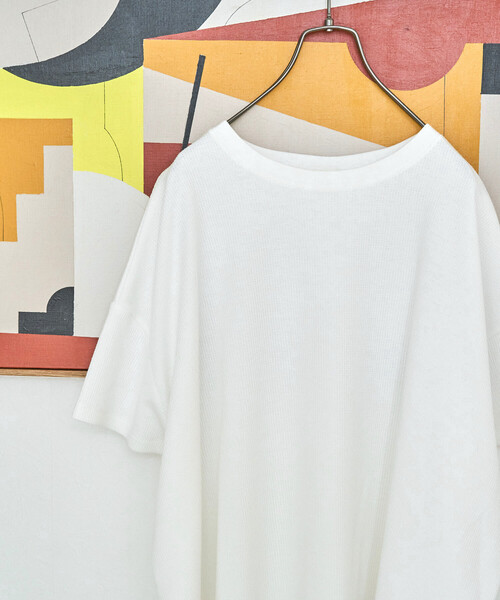 FREAK'S STORE(フリークスストア)の「限定展開 ミニ ワッフル ショート ラウンド 半袖 Tシャツ(Tシャツ/カットソー・レディース・ブルー/レモンイエロー/ナチュラル/オフホワイト/ベージュ/スミクロ・フリ-)」の17枚目の写真