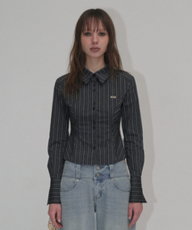 MULTI STRIPE SLIM FIT SHIRT [BLACK]