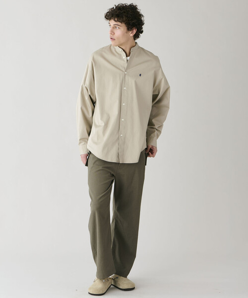 GYMPHLEX(ジムフレックス)の「Gymphlex | バンドカラー長袖シャツ SOLID MEN(シャツ/ブラウス・メンズ・チャコール/ブラウン系その他2・L/M)」の4枚目の写真