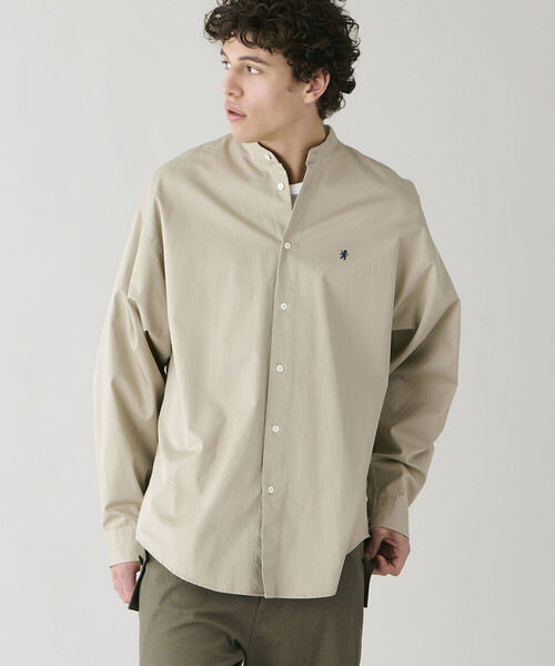 GYMPHLEX(ジムフレックス)の「Gymphlex | バンドカラー長袖シャツ SOLID MEN(シャツ/ブラウス・メンズ・チャコール/ブラウン系その他2・L/M)」の1枚目の写真