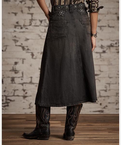 RRL(ダブル アール エル)の「スタデッド デニム スカート(デニムスカート・レディース・ブラック系1・28/27/26/25/24)」の9枚目の写真