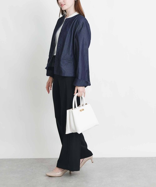 PICCIN（ピッチン）の「ボックスタックデニムブルゾン（ブルゾン・レディース・ブラック/ブルー・M）」の8枚目の写真