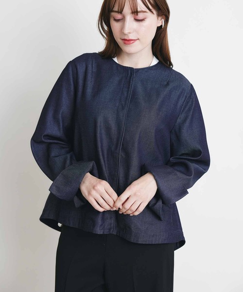 PICCIN（ピッチン）の「ボックスタックデニムブルゾン（ブルゾン・レディース・ブラック/ブルー・M）」の10枚目の写真