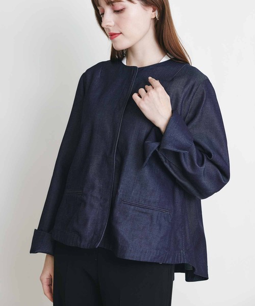 PICCIN（ピッチン）の「ボックスタックデニムブルゾン（ブルゾン・レディース・ブラック/ブルー・M）」の11枚目の写真