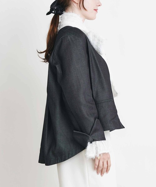 PICCIN（ピッチン）の「ボックスタックデニムブルゾン（ブルゾン・レディース・ブラック/ブルー・M）」の13枚目の写真